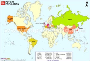 Top Ten Countries with Companion Cats