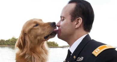 former Army Captain and decorated war Veteran, Luis Carlos Montalván, and his partner Tuesday, a Golden Retriever