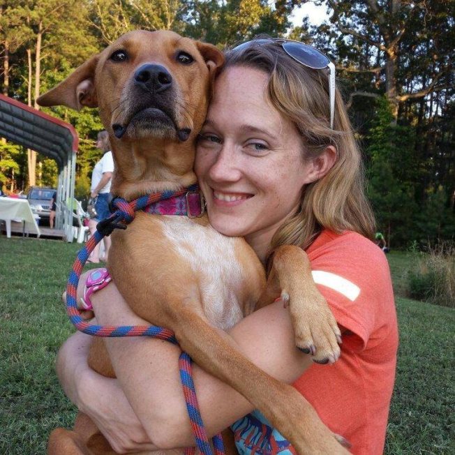   One of my dearest friends and her dog Cara, displaying what it looks like when the person AND the dog are enjoying a hug.